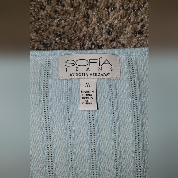 Sofia Jeans| Knit Deep V-neck Ribbed Bell Sleeve Top - Picture 2 of 7